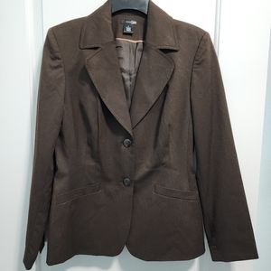 E 5th Ave brown pin stripe blazer jacket sz 8